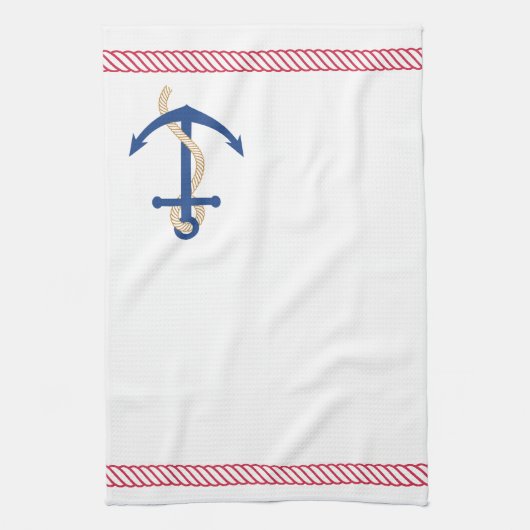 Anker und Seiltuch Geschirrtuch (Vertikal)