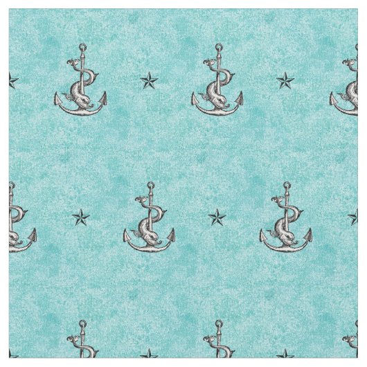 Anker und Sternenmuster - Festina Lente Stoff (Nahaufnahme)