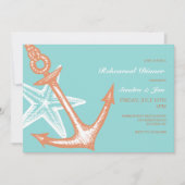 Anker und Sternfisch Einladung (Vorderseite)