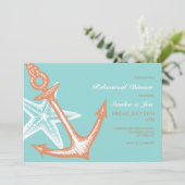 Anker und Sternfisch Einladung (Stehend Vorderseite)