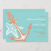 Anker und Sternfisch Einladung (Vorne/Hinten)