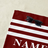 Anker und Streifen Benutzerdefinierter Name oder T Strandtuch (Beispiel)