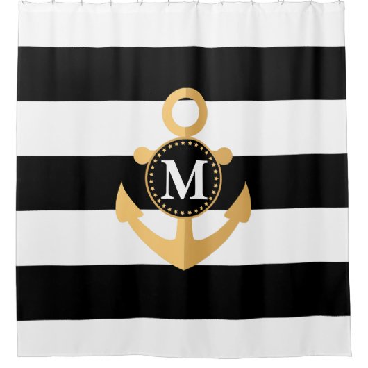 Anker und Streifen Duschvorhang (Vorderseite)