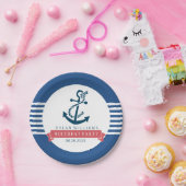 Anker und Streifen für Schiffe und Schiffe Pappteller (Party)