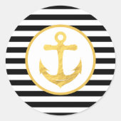 Anker und Streifen | Nautisches Thema | Aufkleber (Vorderseite)