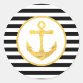 Anker und Streifen | Nautisches Thema | Aufkleber (Vorderseite)