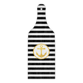 Anker und Streifen | Nautisches Thema | Cutting Bo Schneidebrett