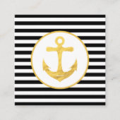 Anker und Streifen | Nautisches Thema | Einschließ Begleitkarte (Vorderseite)