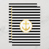 Anker und Streifen | Nautisches Thema | Grußkarten Dankeskarte (Vorne/Hinten)