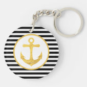 Anker und Streifen | Nautisches Thema | SCHLÜSSELA Schlüsselanhänger (Rückseite)