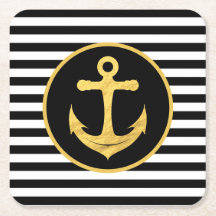 Anker und Streifen | Nautisches Thema | UNTERSETZE
