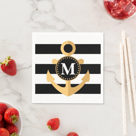 Anker und Streifen Serviette (Beispiel)