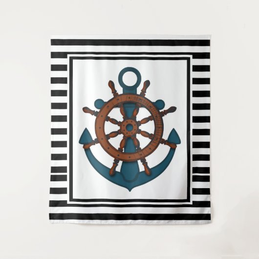 Anker und Streifen Wandteppich (Vorderseite)