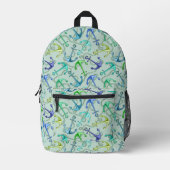 Anker und Wellenmuster Bedruckter Rucksack (Vorderseite)