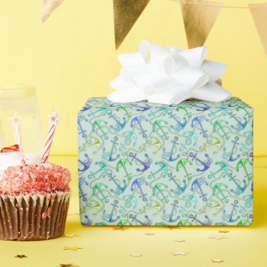 Anker und Wellenmuster Geschenkpapier (Geburtstagsparty)