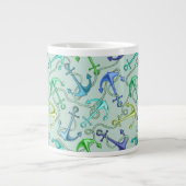Anker und Wellenmuster Jumbo-Tasse (Vorderseite)