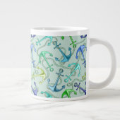 Anker und Wellenmuster Jumbo-Tasse (Rechts)