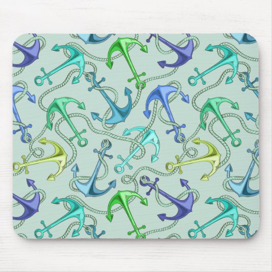 Anker und Wellenmuster Mousepad (Vorne)