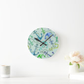 Anker und Wellenmuster Runde Wanduhr (Zuhause)