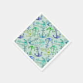 Anker und Wellenmuster Serviette (Ecke)