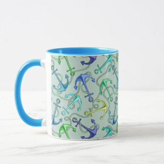 Anker und Wellenmuster Tasse (Links)