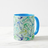 Anker und Wellenmuster Tasse (VorderseiteRechts)