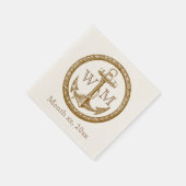 Anker- und Wreath-Monogramm Serviette (Ecke)