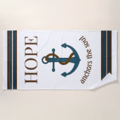 Anker und Zitat Strandtuch (Vorderseite)