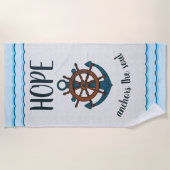 Anker und Zitat Strandtuch (Vorderseite)