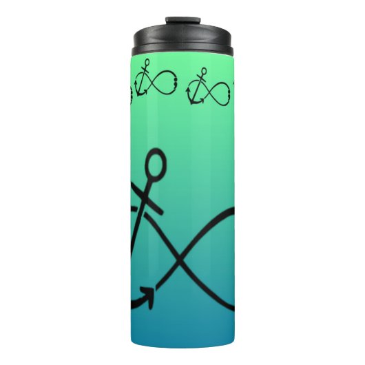 Anker-, Unendlichkeits-u. Semikolon Trommelschale Thermosbecher (Vorderseite)