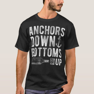 Anker unten, Prost nach oben, nautisches Trinkboot T-Shirt