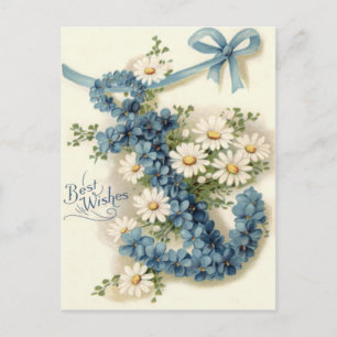 Anker Vergissmeinnicht Gänseblümchen Postkarte