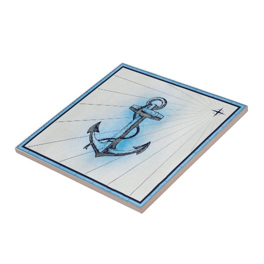 Anker Vintager Wasserschiffe Fliese (Seite)