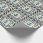 Anker Vintages nautisches Kartenmuster Geschenkpapier (Ecke)