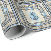 Anker Vintages nautisches Kartenmuster Geschenkpapier (Rolleneckpunkt)