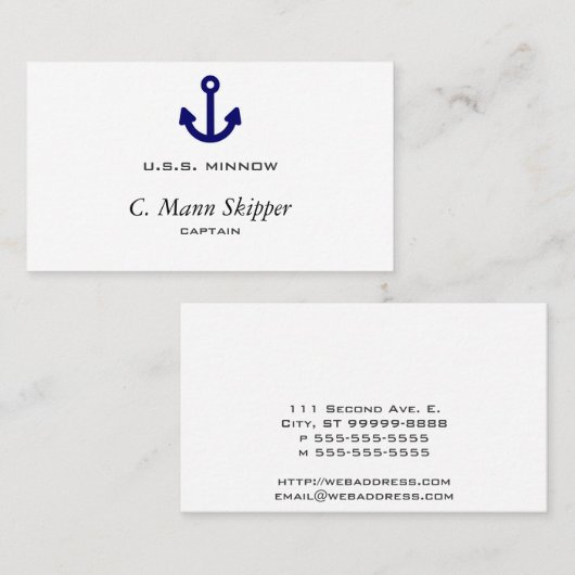 Anker Visitenkarte (Vorne/Hinten)