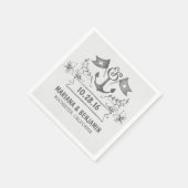 Anker Wasserstraßen Hochzeitszettel Serviette (Ecke)