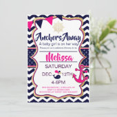 Anker weg Baby Dusche laden Einladung (Stehend Vorderseite)