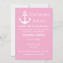 Anker weg Baby Girl Nautical Pink Baby Dusche