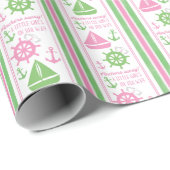 Anker weg Girl Nautical Baby Dusche Geschenkpapier (Rolleneckpunkt)