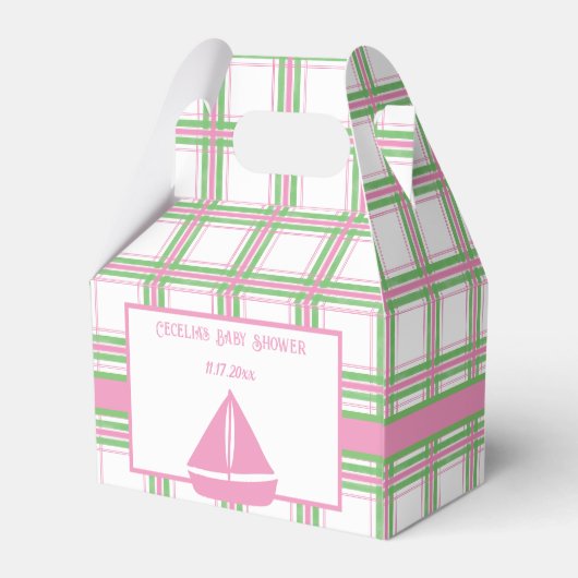 Anker weg Girl Nautical Baby Dusche Geschenkschachtel (Rückseite)