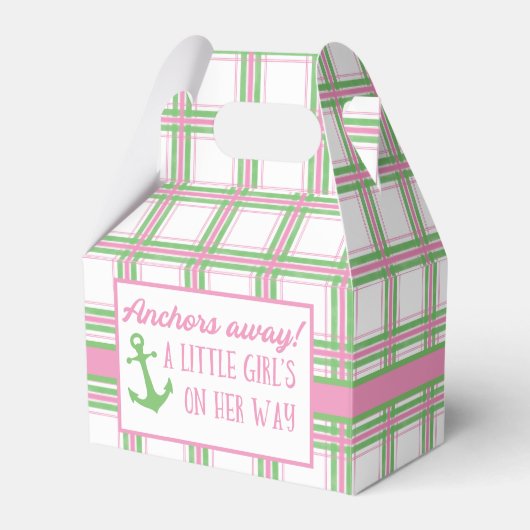 Anker weg Girl Nautical Baby Dusche Geschenkschachtel (Vorderseite)