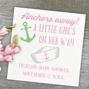 Anker weg Girl Nautical Baby Dusche Serviette