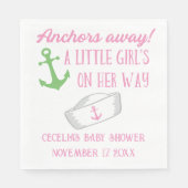 Anker weg Girl Nautical Baby Dusche Serviette (Vorderseite)