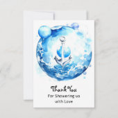 Anker weg: Kinderdusche für Wasserfarben Dankeskarte (Vorderseite)