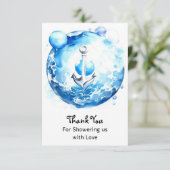 Anker weg: Kinderdusche für Wasserfarben Dankeskarte (Stehend Vorderseite)