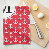 Anker weg! Red Custom Mit Monogramm Golf Bag Handtuch (Viertel Falte)
