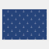 Anker zu Navy Blue Background Nautical Theme Geschenkpapier Set (Vorderseite 2)
