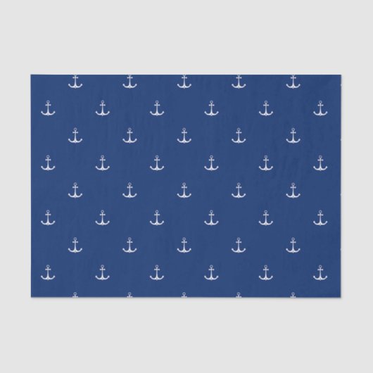 Anker zu Navy Blue Background Nautical Theme Seidenpapier (Vorderseite)