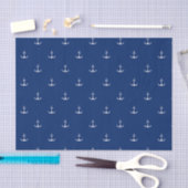 Anker zu Navy Blue Background Nautical Theme Seidenpapier (Handwerk)